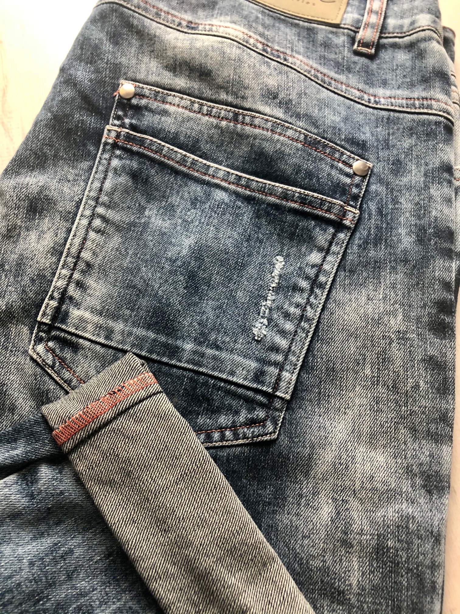 Spodnie jeansowe przecierane New BLUE JEANS - obrazek 5
