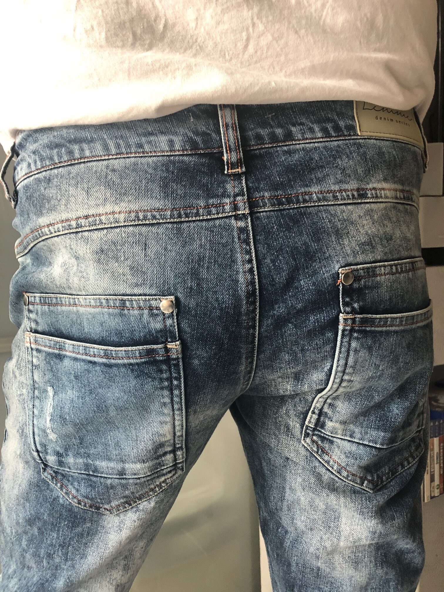 Spodnie jeansowe przecierane New BLUE JEANS - obrazek 4