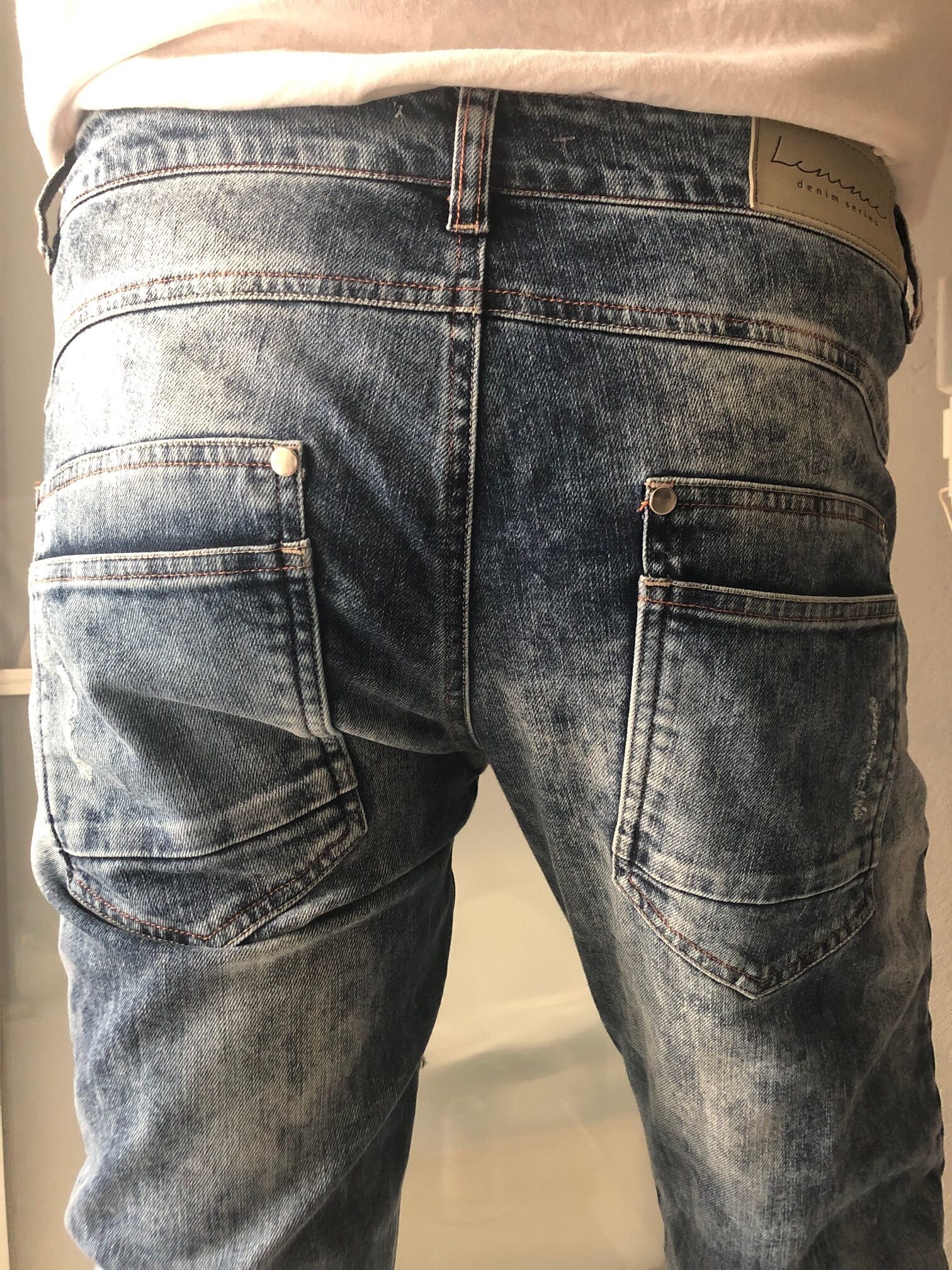 Spodnie jeansowe przecierane New BLUE JEANS - obrazek 2