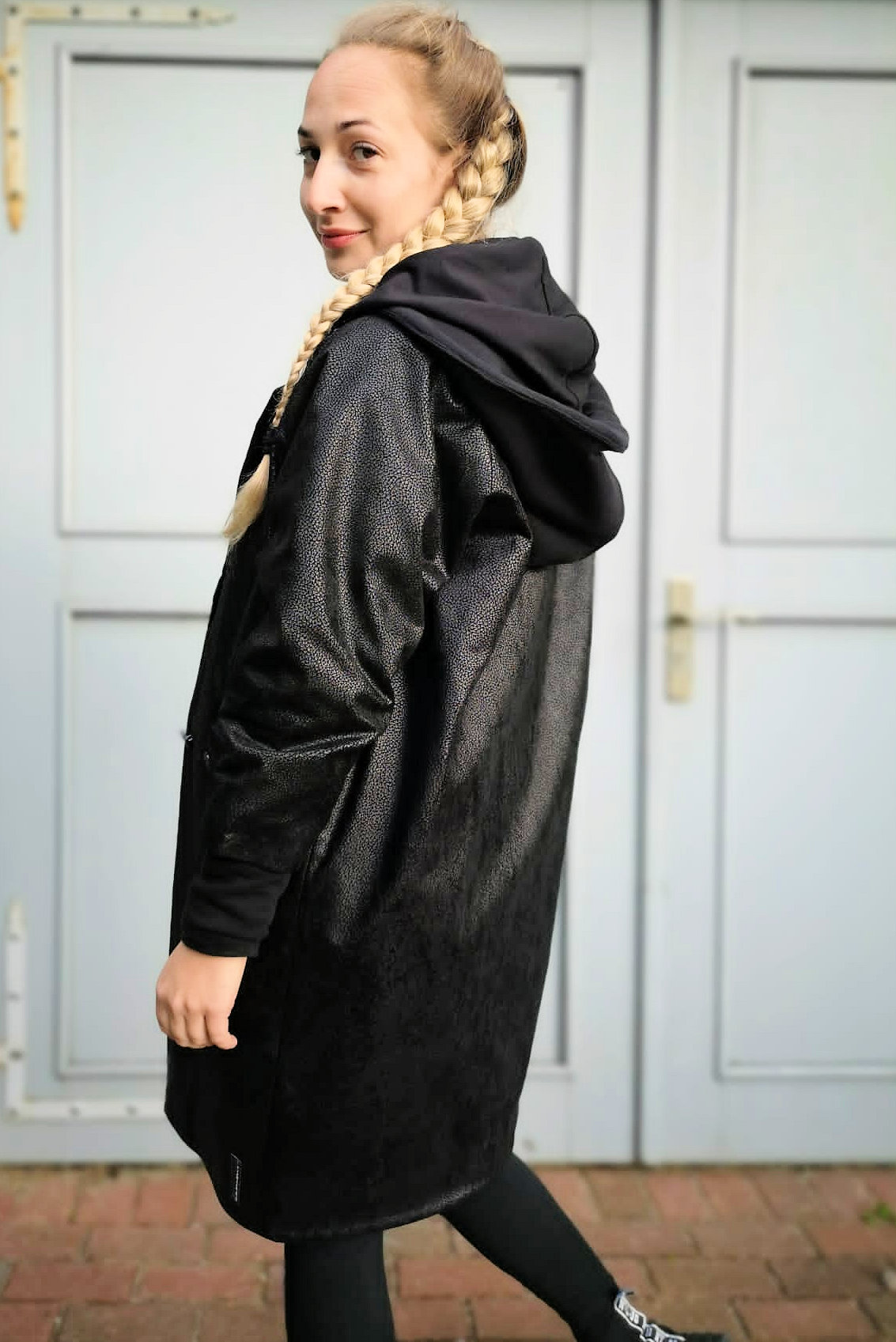 Płaszcz z odpinanym kapturem DRAGON czarny - obrazek 8