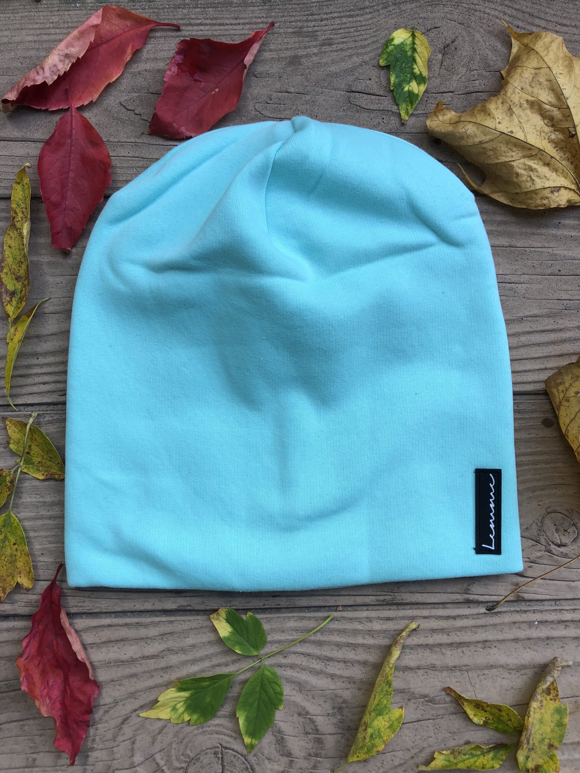 Bawełniana czapka ciepła unisex miętowa