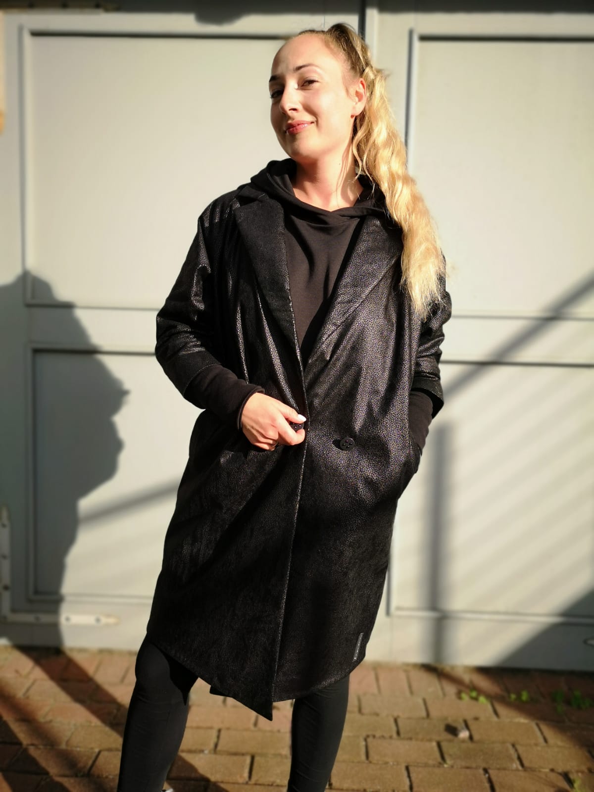 Płaszcz z odpinanym kapturem DRAGON czarny - obrazek 13