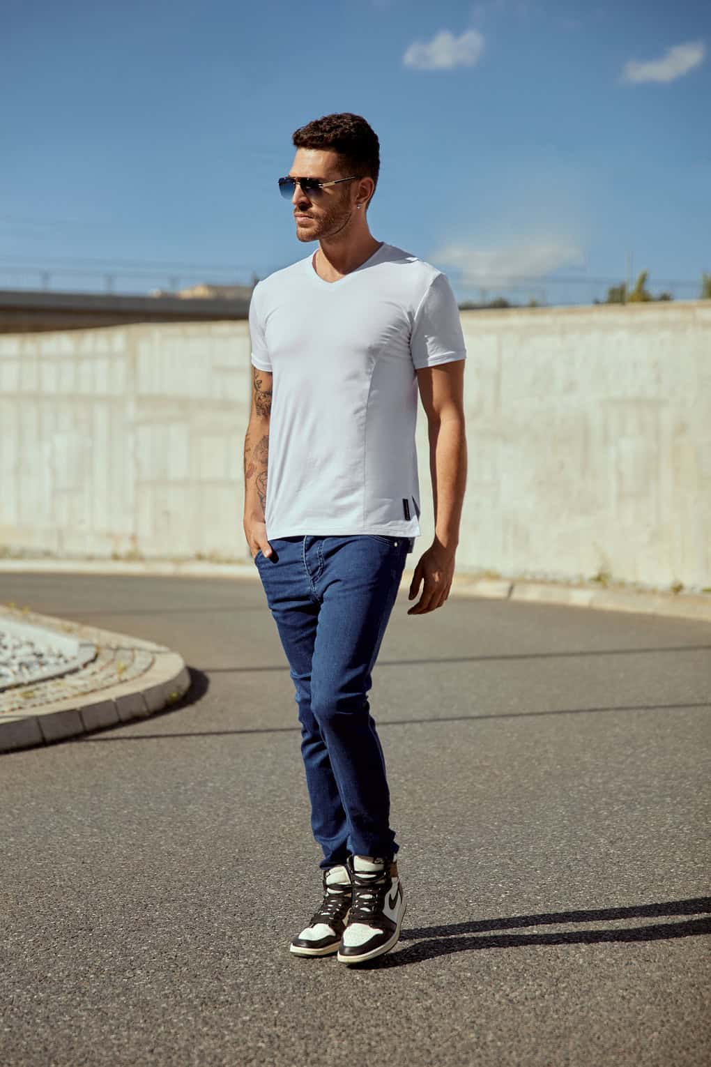 T-shirt bawełniany SLIM biały - obrazek 5