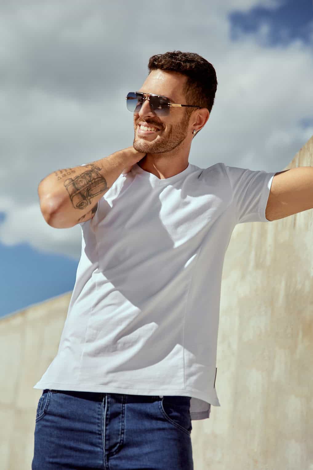 T-shirt bawełniany SLIM biały - obrazek 2