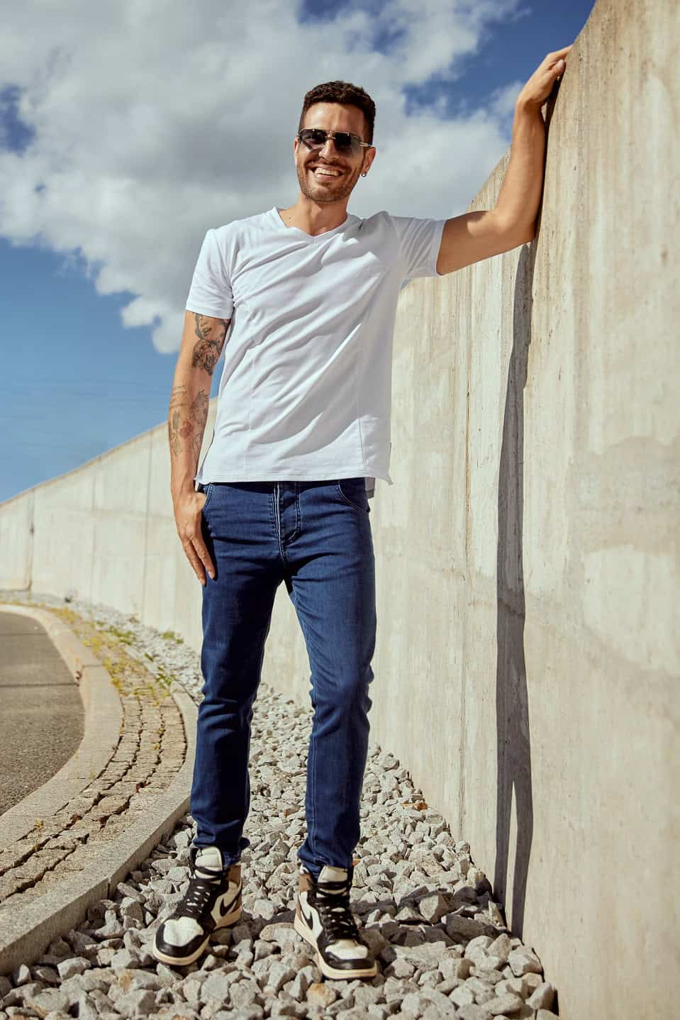 T-shirt bawełniany SLIM biały - obrazek 4