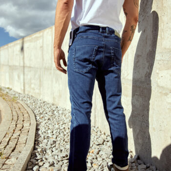 Spodnie jeansowe elastyczne ze sznurkiem