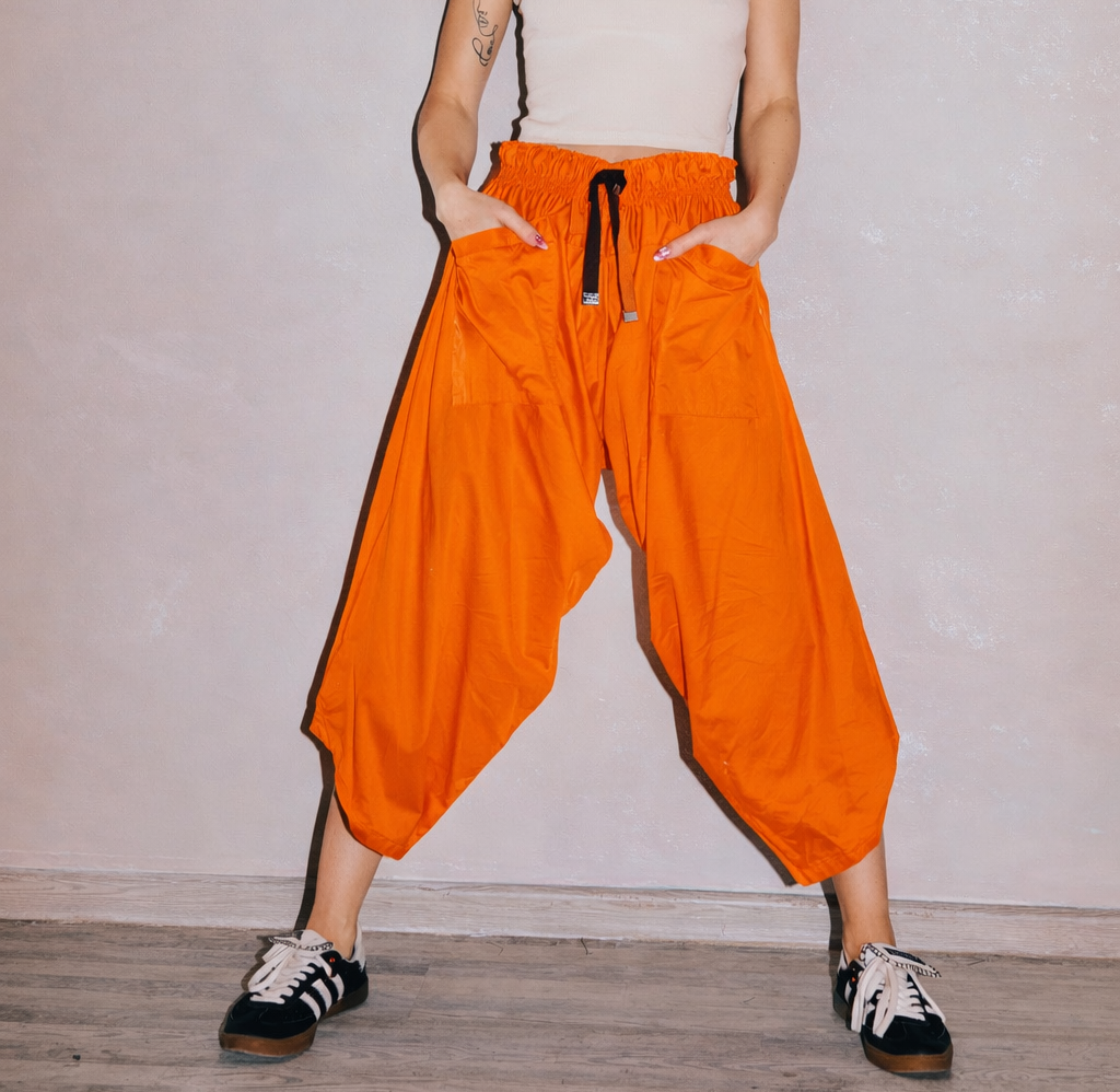 Szerokie spodnie Wietnam orange
