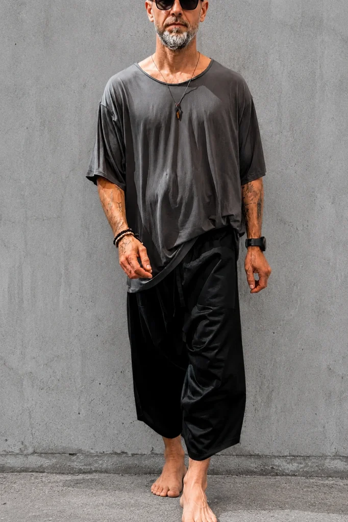 T-shirt OLIVIER oversize z wiskozy grafitowy