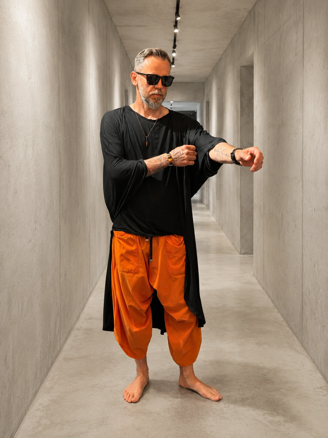Kimono z wiskozy NAMASTE czarne - obrazek 3